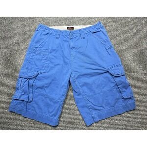 Foot Locker Shorts Mens 34 Blue Cargo Cotton Utility Knee Length Pockets